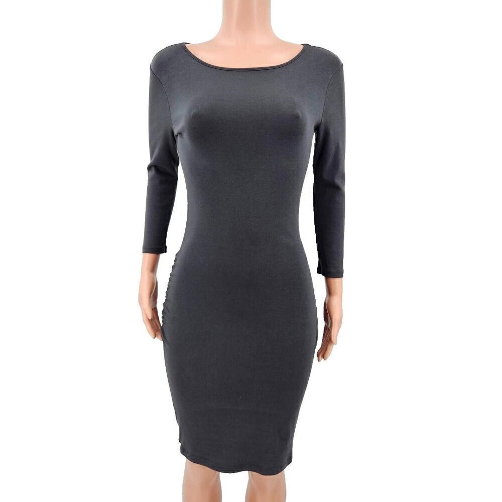 Jarbo Ruched Bodycon Mini Dress Gray Women's Size 34 U.S. 4 Minimalist Party